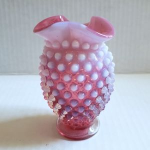 Cranberry Hobnail Bud Vase